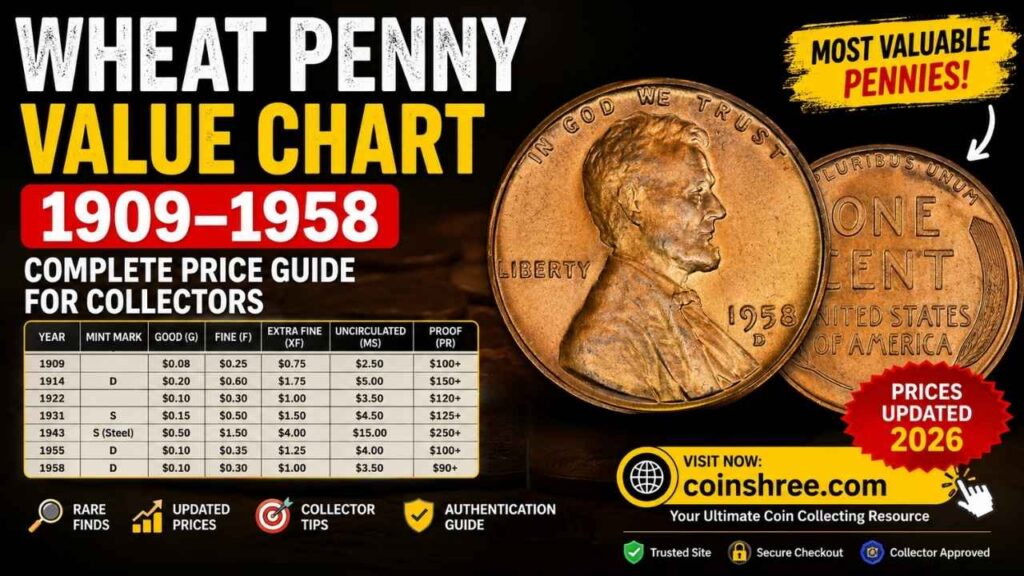 Wheat Penny Value Chart 1909–1958: Complete Price Guide for Collectors