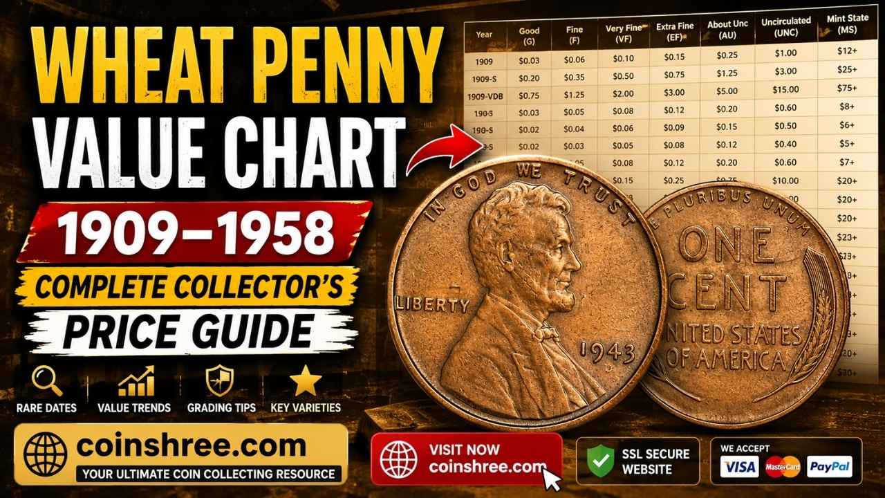 Wheat Penny Value Chart 1909–1958: Complete Collector’s Price Guide