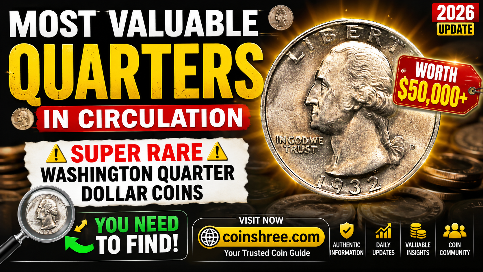 Most Valuable Quarters in Circulation – Super Rare Washington Quarter Dollar Coins You Need to Find!