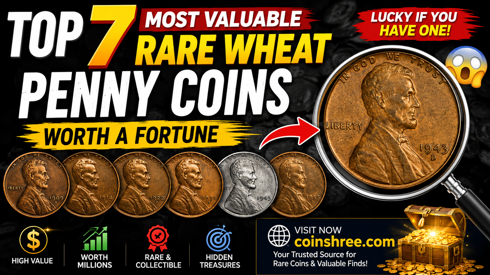 Top 7 Most Valuable Rare Wheat Penny Coins Worth a Fortune – Lucky if You Have One!