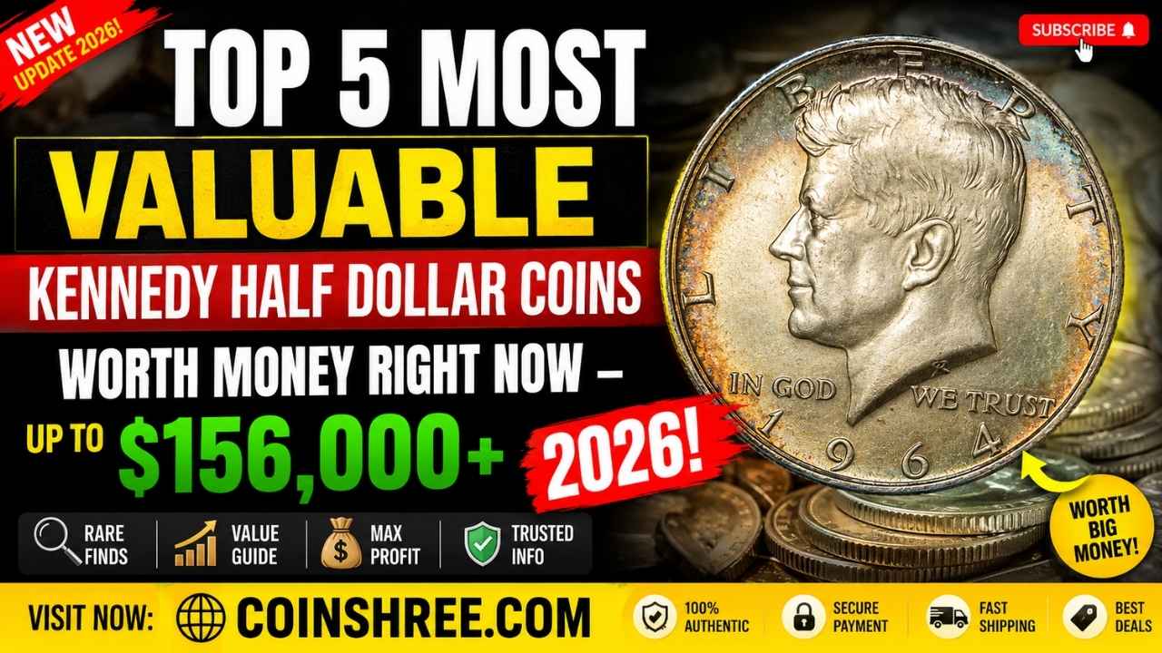 Top 5 Most Valuable Kennedy Half Dollar Coins Worth Money Right Now – Up to $156,000+