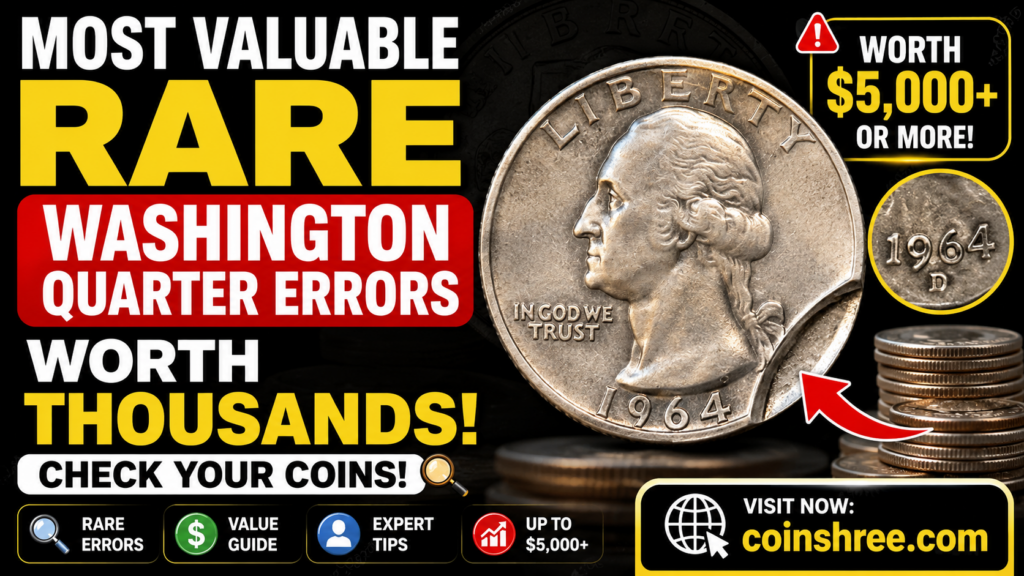 Most Valuable Rare Washington Quarter Errors Worth Thousands – Check Your Coins!