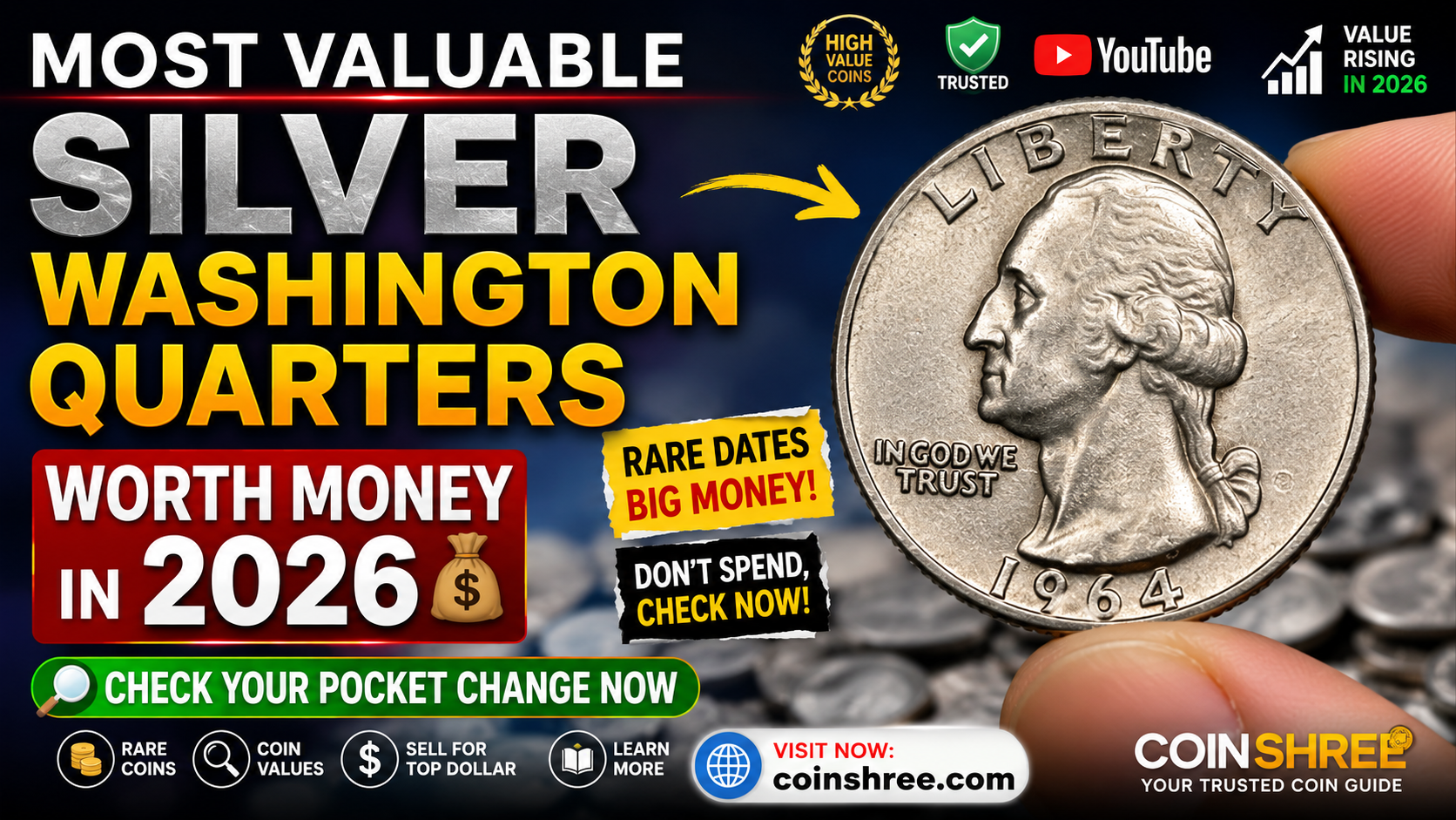 Most Valuable Silver Washington Quarters Worth Money in 2026: Check Your Pocket Change Now